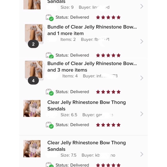 Clear Jelly Rhinestone Bow Thong Sandals - Picture 9 of 10